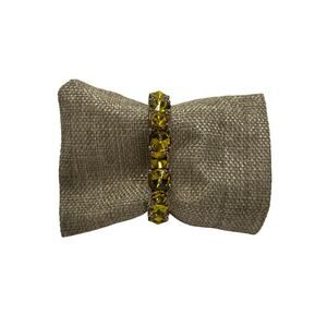 Unbranded Rhinestone Tennis Bracelet Gold Tone Yellow Magnetic Clasp